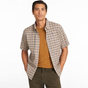 L.L.Bean Plaid Short Sleeve Button Up Shirt Size Large